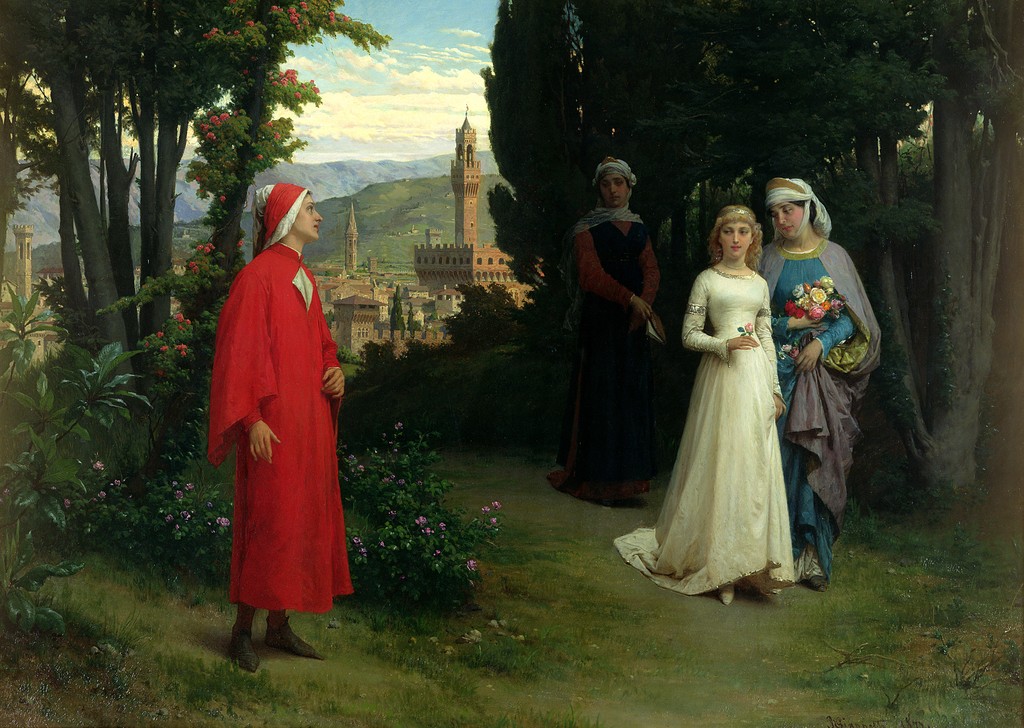 File:Raffaele Giannetti - First meeting of Dante and Beatrice.jpg -  Wikimedia Commons